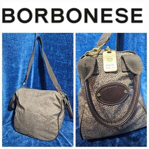 Borbonese Redwall Italia Convertible Purse Tote Handbag Nylon